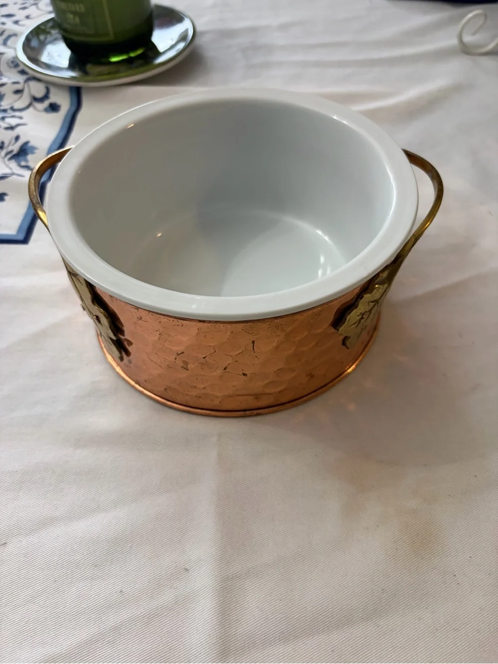 Teleflora Ceramic bowl and copper holder